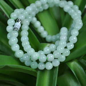 10% OFF- 20in/520mm Certified Natural Jadeite Emerald A*Jade Handcarved Bracelet-Necklace