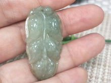 Load image into Gallery viewer, 10% OFF- Certified Natural Icy Jadeite Emerald A*Jade HandCarved Leaf Pendant K393