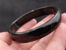 Load image into Gallery viewer, 10% OFF- 48/49/50 mm Certified Natural Black Emerald A*Jade HandCarved Bangle A1948