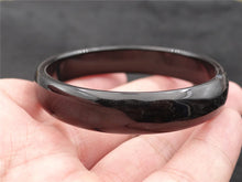 Load image into Gallery viewer, 10% OFF- 48/49/50 mm Certified Natural Black Emerald A*Jade HandCarved Bangle A1948