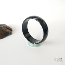 Load image into Gallery viewer, 10% OFF- 44-50mm Certified Natural Black Emerald A*Jade HandCarved Bangle A1949