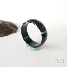 Load image into Gallery viewer, 10% OFF- 44-50mm Certified Natural Black Emerald A*Jade HandCarved Bangle A1949