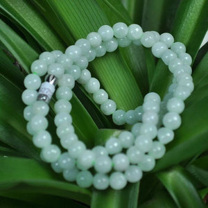 10% OFF- 20in/520mm Certified Natural Jadeite Emerald A*Jade Handcarved Bracelet-Necklace