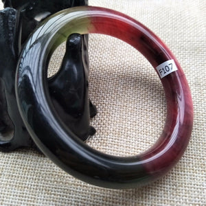 10% OFF- 55/56/57mm Certified Natural Icy 3 Color Jadeite Emerald A*Jade HandCarved Bangle F107