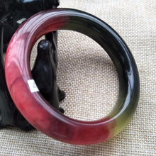 Load image into Gallery viewer, 10% OFF- 55/56/57mm Certified Natural Icy 3 Color Jadeite Emerald A*Jade HandCarved Bangle F107