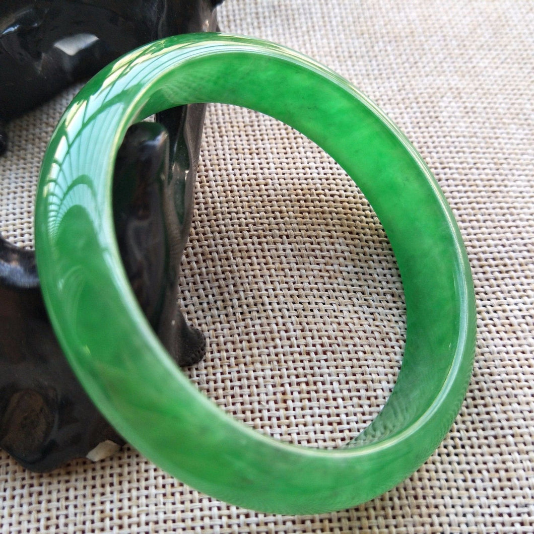 10% OFF- 53/54/55mm Certified Natural Icy Jadeite Emerald A*Jade HandCarved Bangle A228