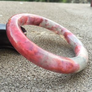 10% OFF- 55/56/57mm Certified Natural Red Xiu Emerald A*Jade HandCarved Bangle B061