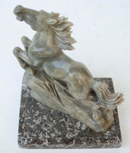 Load image into Gallery viewer, 7in H-Vintage Chinese Antique Genuine Natural White Jade HandCarved Lucky Magnificent Striding Horse Sculpture Statue