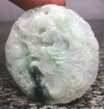 Load image into Gallery viewer, 10% OFF- Certified Natural Jadeite Emerald A*Jade Dragon-Phoenix Pendant W046