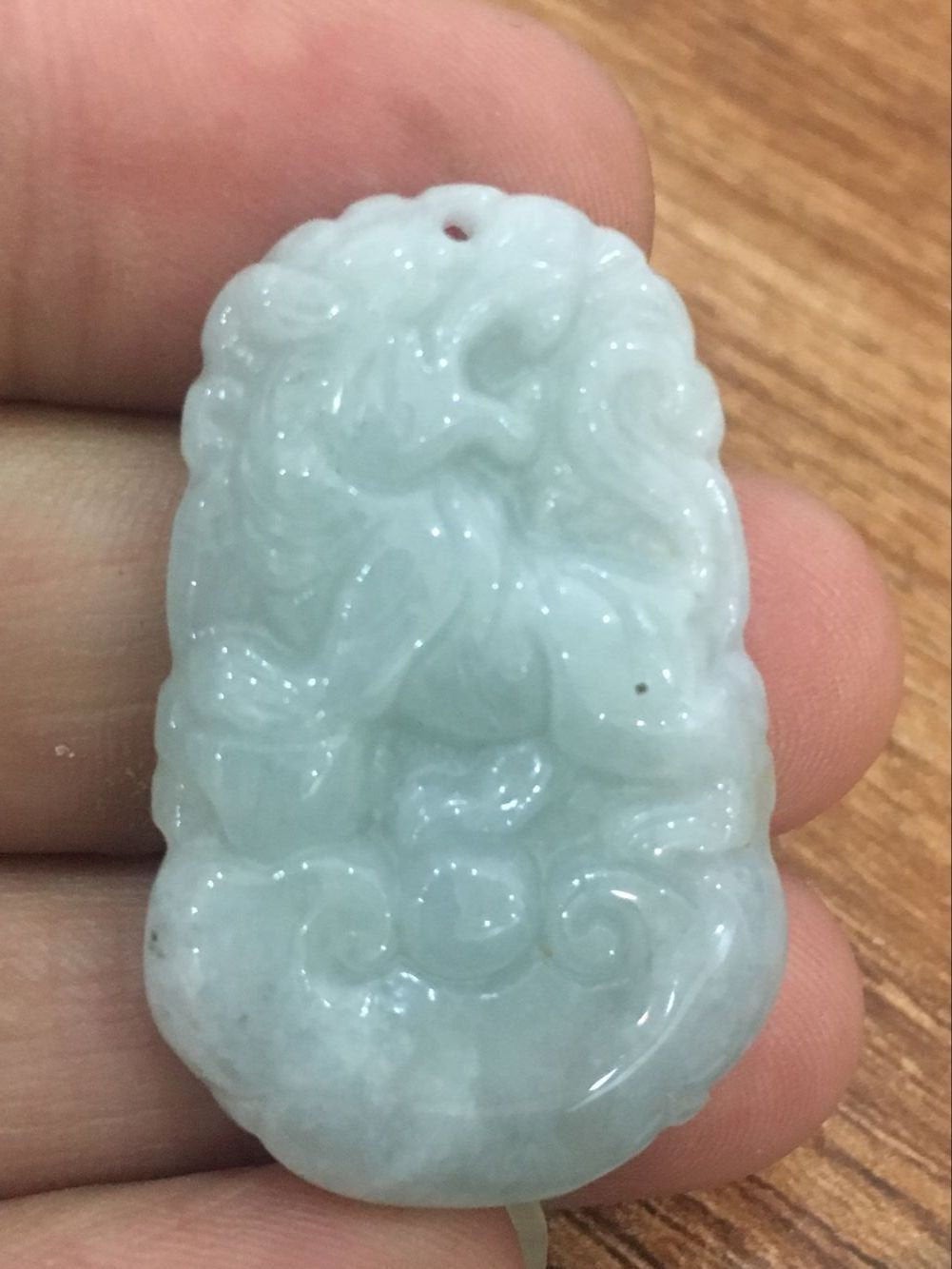 10% OFF- Certified Natural Oily Jadeite Emerald A*Jade HandCarved Tiger Pendant K058