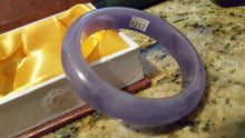 Load image into Gallery viewer, 10% OFF- 52/53mm Certified Natural Lavender Jadeite Emerald A*Jade HandCarved Bangle X212