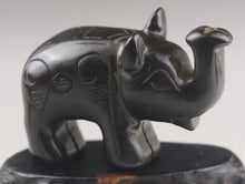 Load image into Gallery viewer, 3in/76.2mm L- Chinese Genuine Natural Black Jade HandCarved Elephant Statue