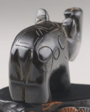 Load image into Gallery viewer, 3in/76.2mm L- Chinese Genuine Natural Black Jade HandCarved Elephant Statue