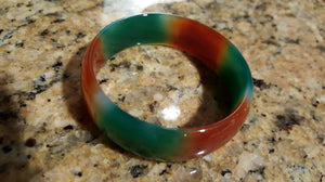 10% OFF- 48/49/50 mm Certified Natural Multi-Color Emerald A*Jade HandCarved Bangle A1943