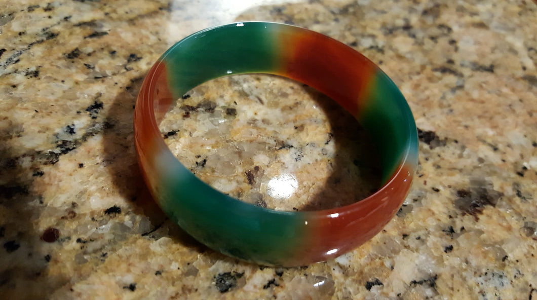 10% OFF- 48/49/50 mm Certified Natural Multi-Color Emerald A*Jade HandCarved Bangle A1943