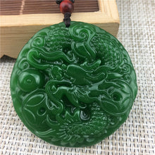 Load image into Gallery viewer, 10% OFF- Certified Natural Green Emerald A*Jade HandCarved Dragon Pendant A89