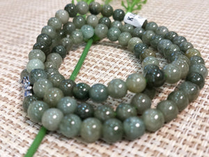 10% OFF- 20in/520mm Certified Natural Oily Jadeite Emerald A*Jade Handcarved Bracelet-Necklace 0975