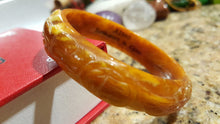 Load image into Gallery viewer, 10% OFF- 53/54/55/56mm Certified Chinese Natural Red Yellow Jadeite Emerald A*Jade HandCaved Dragon-Phoenix Bangle A1940