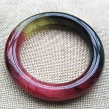 Load image into Gallery viewer, 10% OFF- 55/56/57mm Certified Natural Icy 3 Color Jadeite Emerald A*Jade HandCarved Bangle F107