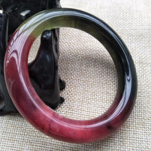 Load image into Gallery viewer, 10% OFF- 55/56/57mm Certified Natural Icy 3 Color Jadeite Emerald A*Jade HandCarved Bangle F107