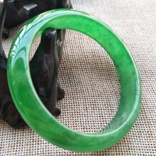 Load image into Gallery viewer, 10% OFF- 53/54/55mm Certified Natural Icy Jadeite Emerald A*Jade HandCarved Bangle A228