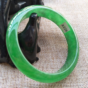 10% OFF- 53/54/55mm Certified Natural Icy Jadeite Emerald A*Jade HandCarved Bangle A228