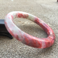 Load image into Gallery viewer, 10% OFF- 55/56/57mm Certified Natural Red Xiu Emerald A*Jade HandCarved Bangle B061