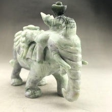 Load image into Gallery viewer, 5.80in L, 2.18 lbs-Chinese Genuine Natural Color Jade HandCarved Elephant Statue