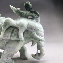 Load image into Gallery viewer, 5.80in L, 2.18 lbs-Chinese Genuine Natural Color Jade HandCarved Elephant Statue