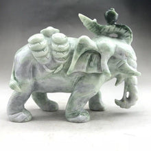 Load image into Gallery viewer, 5.80in L, 2.18 lbs-Chinese Genuine Natural Color Jade HandCarved Elephant Statue