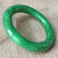 Load image into Gallery viewer, 10% OFF- 55/56/57mm Certified Natural Jadeite Emerald A*Jade HandCarved Bangle HA2107