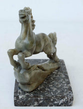 Load image into Gallery viewer, 7in H-Vintage Chinese Antique Genuine Natural White Jade HandCarved Lucky Magnificent Striding Horse Sculpture Statue
