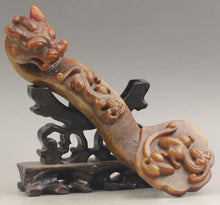 Load image into Gallery viewer, 6.4in/163mm H- Chinese Genuine Natural Red Jade HandCarved Dragon-Phoenix pendant NO.D319