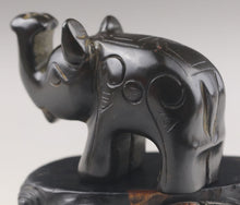 Load image into Gallery viewer, 3in/76.2mm L- Chinese Genuine Natural Black Jade HandCarved Elephant Statue