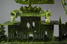 Load image into Gallery viewer, 9.45in/240mm H- Chinese Genuine Natural Green Jade HandCarved Dragon Boat Statue