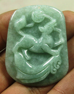 10% OFF- Certified Natural Jadeite Emerald A*Jade HandCarved Dog（狗）Pendant B118B