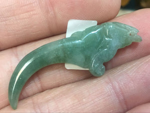 10% OFF- Certified Natural Jadeite Emerald A*Jade HandCarved Dragon Fish Pendant 1370