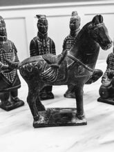 Load image into Gallery viewer, 5 Piece Set of Chinese Terracotta Warriors Antique Genuine Natural Black Stone HandCarved Statues