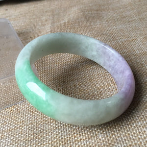 10% OFF- 57/58/59mm Certified Natural 3 Color Jadeite Emerald A*Jade HandCarved Bangle T069