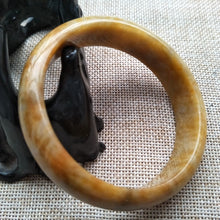 Load image into Gallery viewer, 10% OFF- 58/59/60mm Certified Natural Yellow Red Jadeite Emerald A*Jade HandCarved Bangle W563