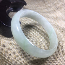 Load image into Gallery viewer, 10% OFF- 53/54/55mm Certified Natural Icy Jadeite Emerald A*Jade HandCarved Bangle L002