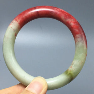 10% OFF- 53/54/55mm Certified Natural Red Jadeite Emerald A*Jade HandCarved Bangle A67