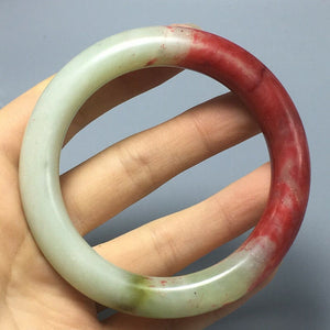 10% OFF- 53/54/55mm Certified Natural Red Jadeite Emerald A*Jade HandCarved Bangle A67