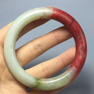 10% OFF- 53/54/55mm Certified Natural Red Jadeite Emerald A*Jade HandCarved Bangle A67