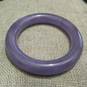 10% OFF- 51/52/53mm Certified Natural Lavender Jadeite Emerald A*Jade HandCarved Bangle H509