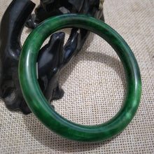 Load image into Gallery viewer, 10% OFF- 53/54/55mm Certified Natural Green Jadeite Emerald A*Jade HandCarved Bangle X253