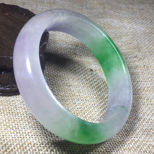 10% OFF- 56/57/58mm Certified Natural 3 Color Jadeite Emerald A*Jade HandCarved Bangle L112