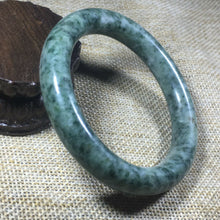 Load image into Gallery viewer, 10% OFF- 55/56/57mm Certified Natural Oily Green Jadeite Emerald A*Jade HandCarved Bangle A152