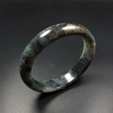 Load image into Gallery viewer, 10% OFF- 58/59/60mm Certified Natural Icy Black Xiu Emerald A*Jade HandCarved Bangle V2039