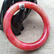 Load image into Gallery viewer, 10% OFF- 53/54/55mm Certified Natural Red Xiu Emerald A*Jade HandCarved Bangle H152